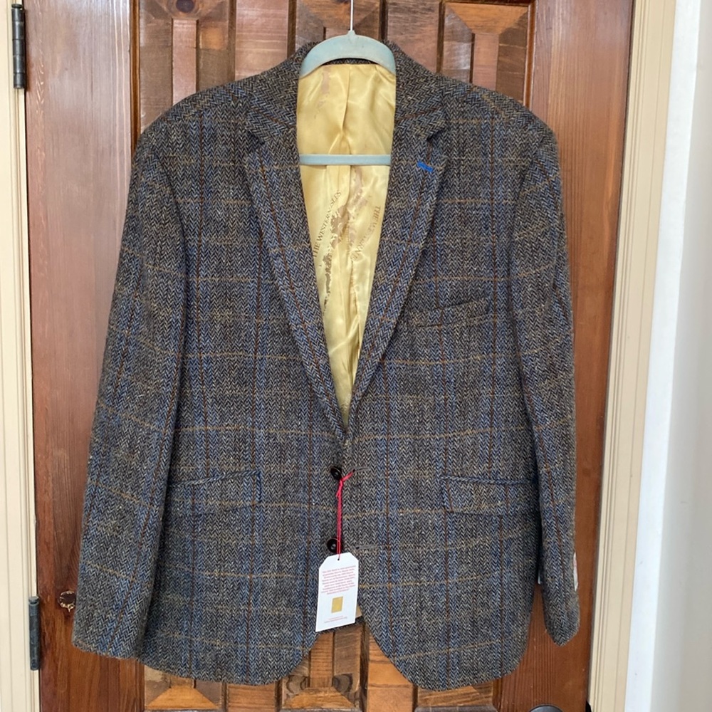 Authentic bespoke Harris tweed jacket size xl/16 NWT